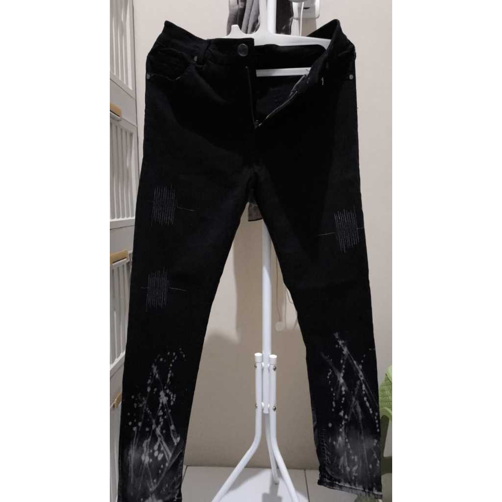 UPRISE BLACK SPLASH CELANA JEANS UPRISE DENIM SIZE 31