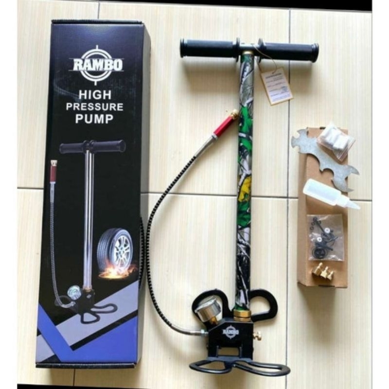 Pompa PCP RAMBO CAMO 6000psi. kaki lipat bonus mini cupler
