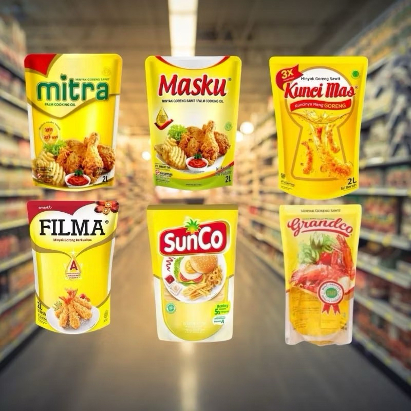 

Minyak Goreng RANDOM Pouch 2 ltr /SUNCO/MITRA/MASKU/FILMA/KUNCIMAS