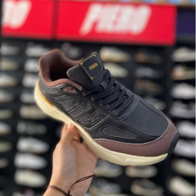 PIERO JOGGER V54 CNY-BLACK/ DARK GREY/OFF WHITE SEPATU CASUAL ORIGINAL PIERO