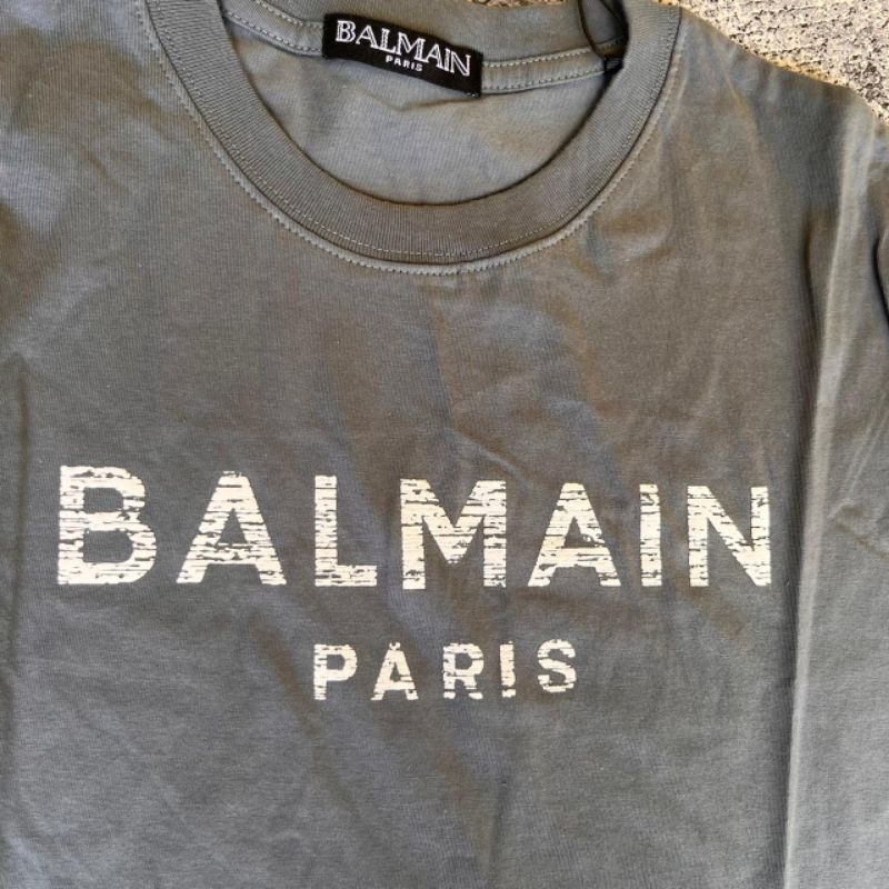 Kaos Branded Pria Paris Balmain Grey Premium Mirror