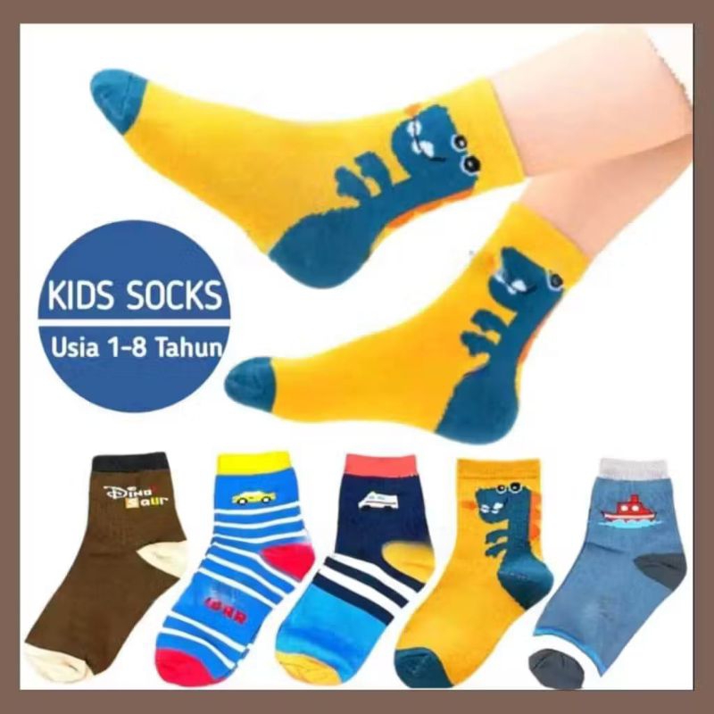 (SET ISI 3 PASANG) Kaos Kaki Anak Motif Karakter / Kaos Kaki Anak Motif TK/Paud & SD Fashion