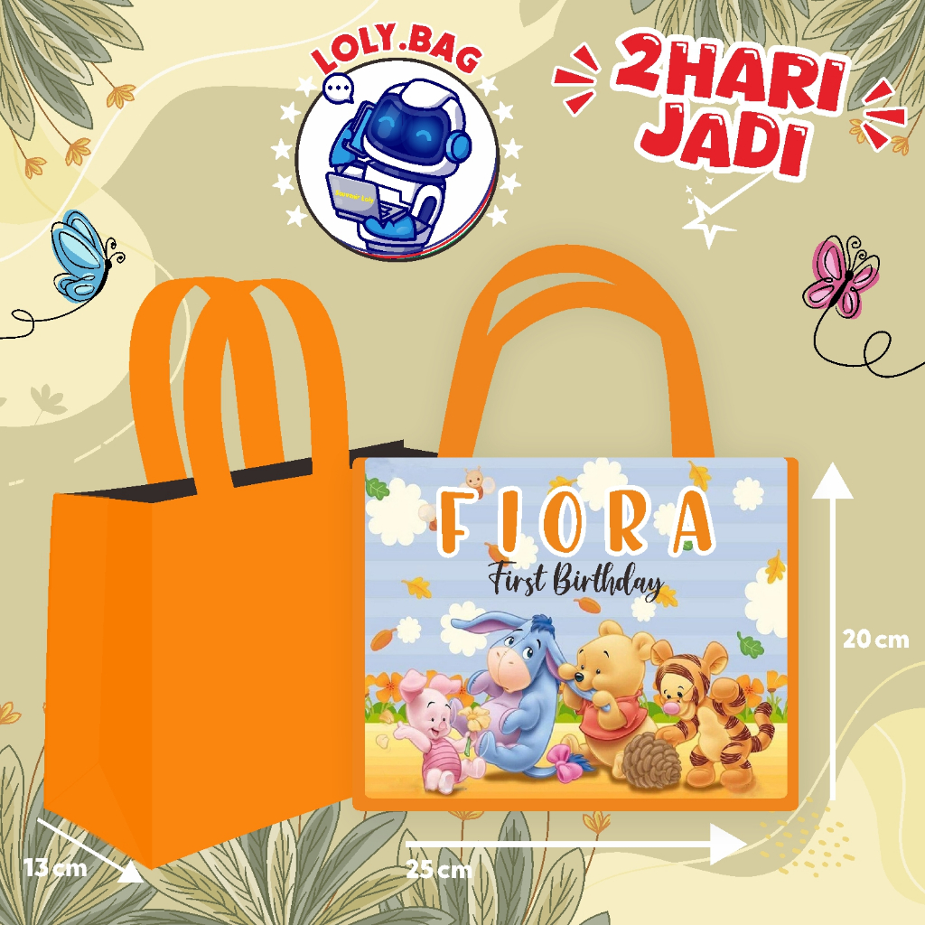 

Tas Ultah / Tas Ulang Tahun Murah/Goodie bag murah/souvenir ultah/Tas tema Winnie the pooh