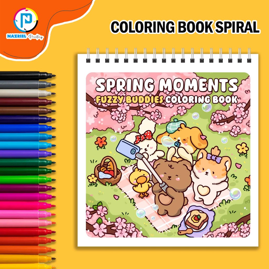 

Bogiki - Spring Moments Coloring Book Buku Mewarnai Spiral