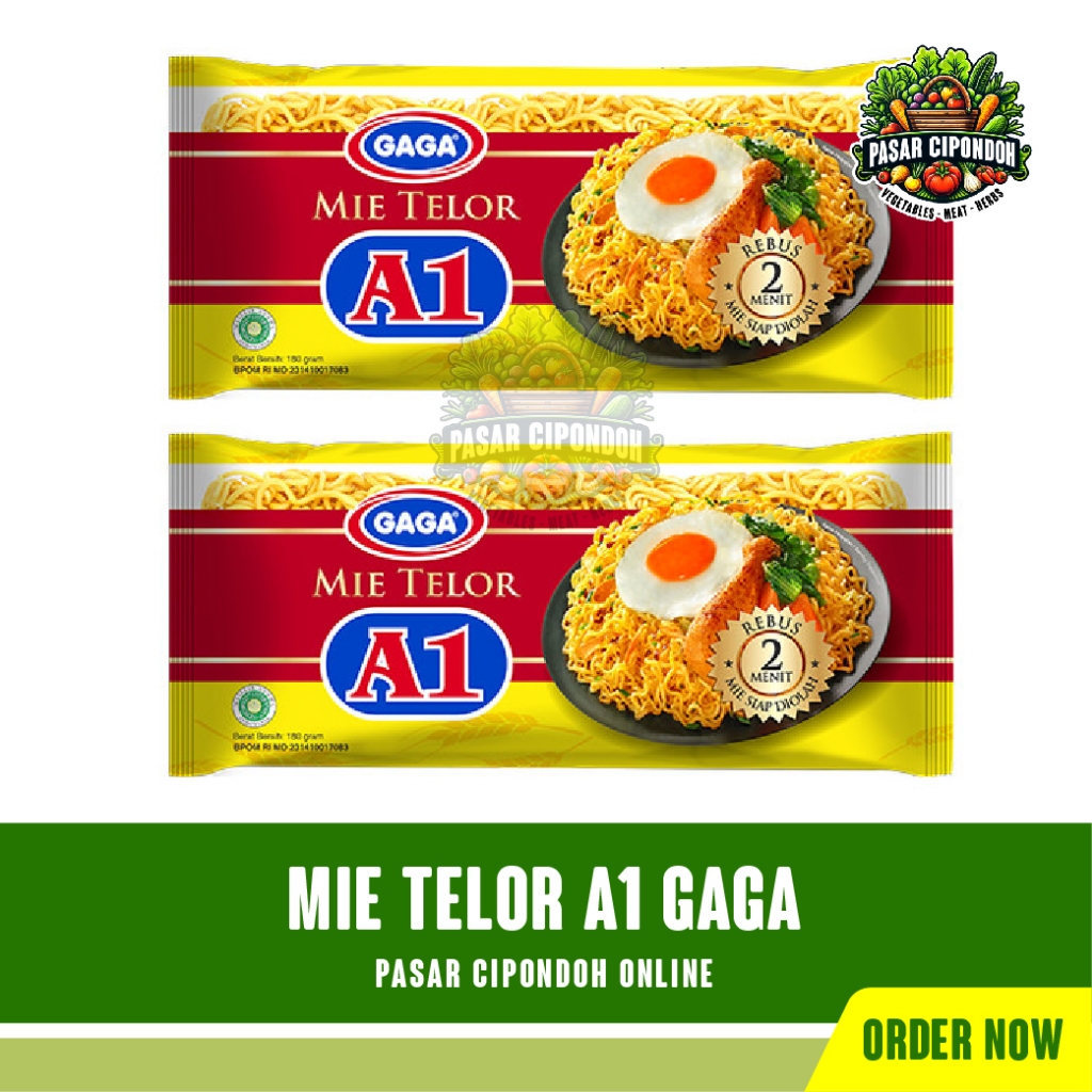 

Gaga Mie Telor A1 Mi Telur Kuning 180 gram - Pasar Cipondoh Tangerang