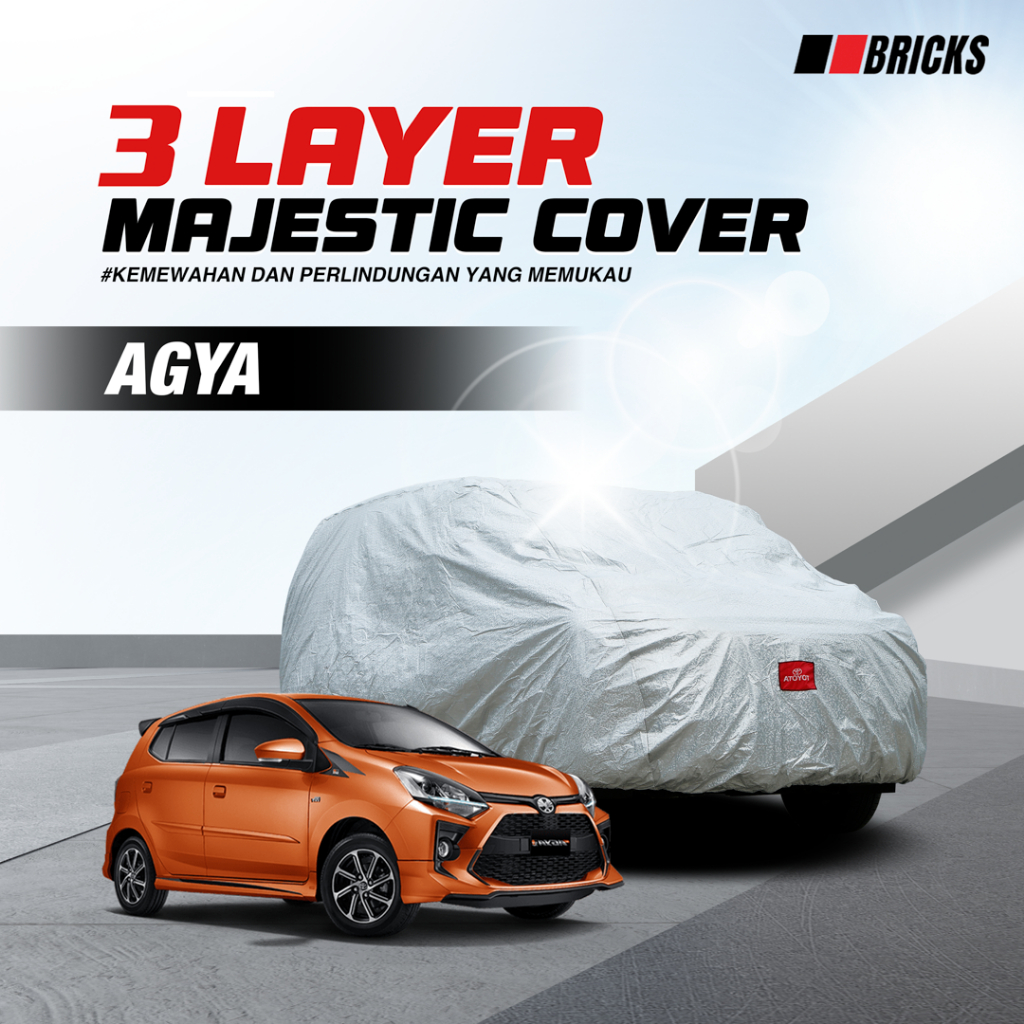 OUTDOOR Cover Mobil Agya Sarung Mobil Agya Ayla Cover Mobil Putih Anti luntur air waterproof