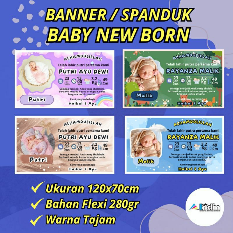 BANNER BAYI | BANNER NEW BORN | BANNER AQIQAH | SPANDUK AQIQAH | SPANDUK BAYI LAHIR | SPANDUK BABY N