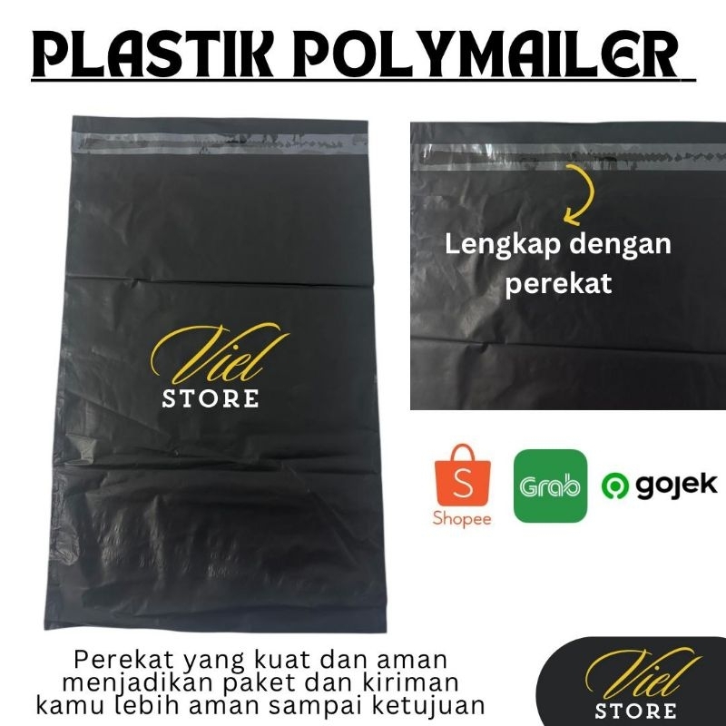 

Polymailer 20x40 HITAM Ekonomis, isi 100 lembar Kantong Packing Plastik Olshop Baju