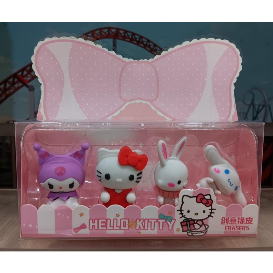 

Penghapus Sanrio Family Box isi 4 Pcs HELLO KITTY CINNAMOROLL KUROMI