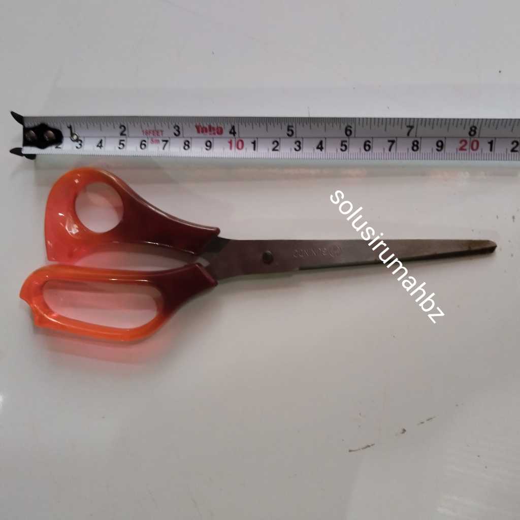 

GUNTING SS KERTAS 20CM BESAR LARGE FL STAINLESS STEEL GUNINDO SEMAR M2000 gagang plastik coklat