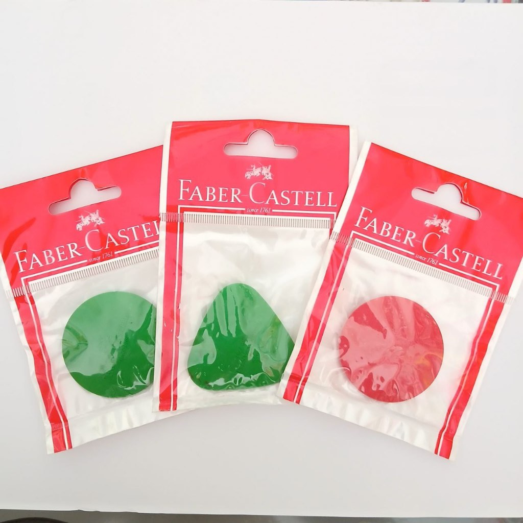 

Faber Castell Grip Eraser Round/Triangle in Polybag-Penghapus crayon-penghapus pensil warna Stationery Merah Kuning