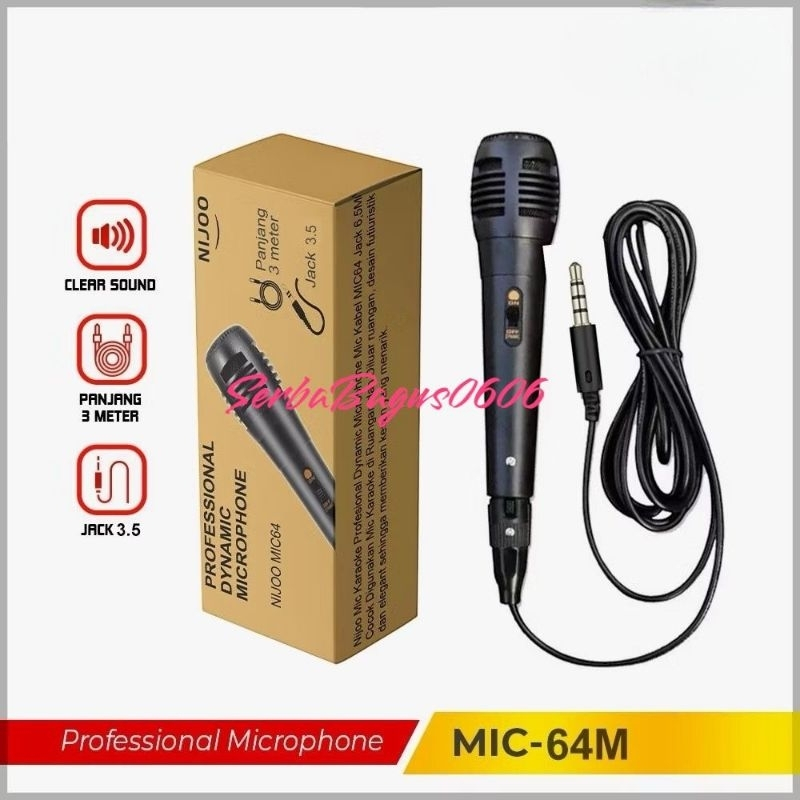 Microphone Kabel Jack 3.5 mm Mic Karaoke Speaker Salon/Mic colokan Kecil