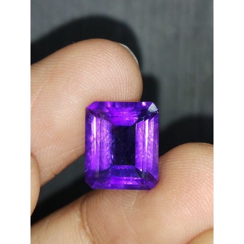 Natural Amethyst 12 x 10 x 6 mm 5.3 Ct Kecubung Ungu Tua Super Octagon Cutting Asli Code 1809