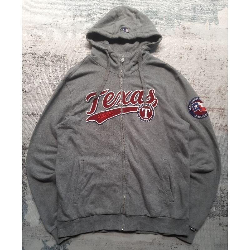 zip hoodie mlb texas full bordir