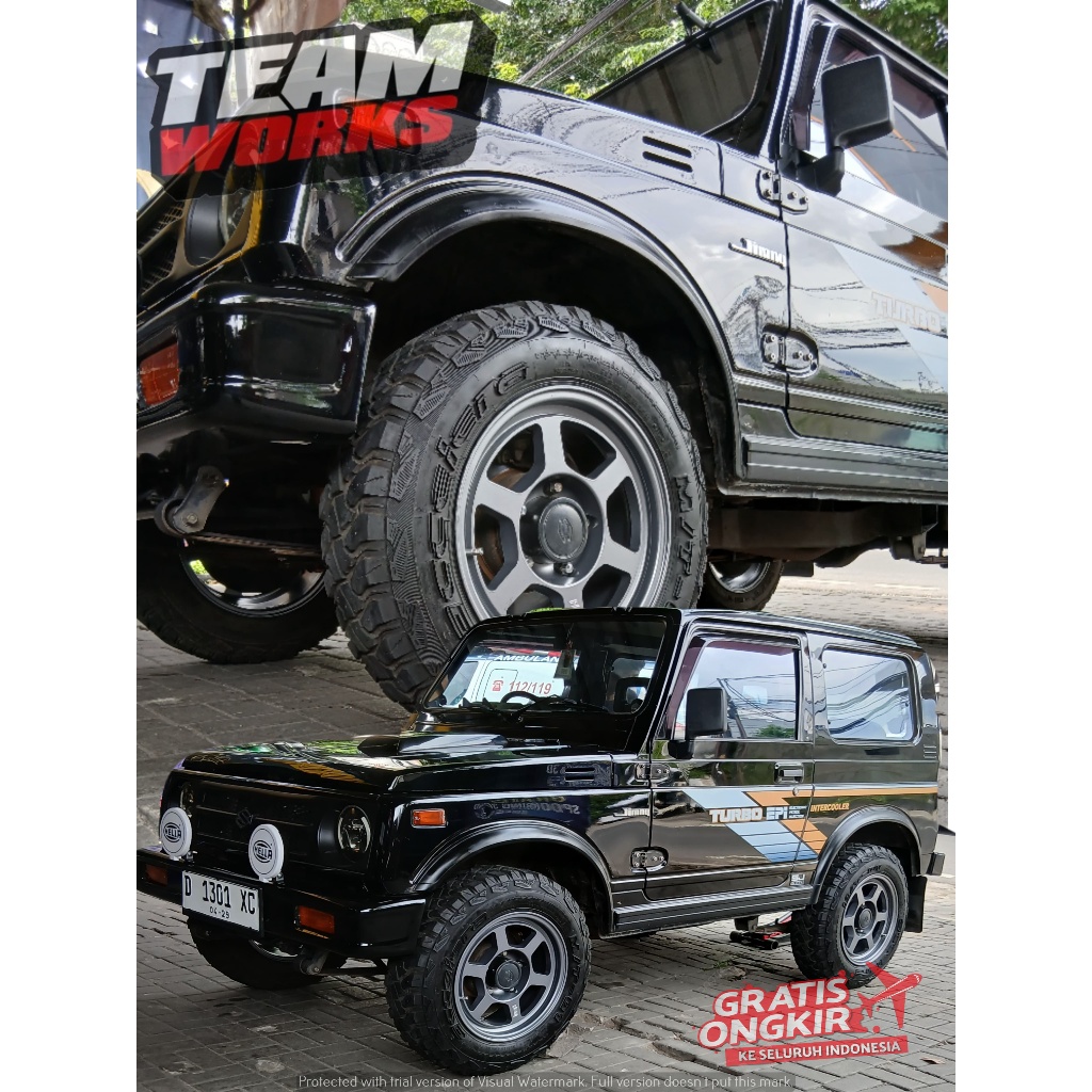 VELG MOBIL R16 SUZUKI JIMNY HSR TOKYO RING 16 LEBAR 6.5 LUBANG BAUT 5X139,7 ET 10 SEMI MATT GREY