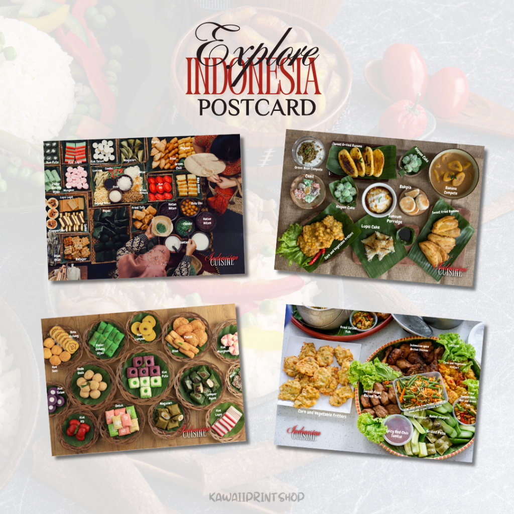 

Kartu Pos Makanan Jajanan Tradisional Nusantara Indonesia | Indonesian Cuisine Traditional Food Postcard Postcrossing Part 2 | Kartupos Unik Dessert