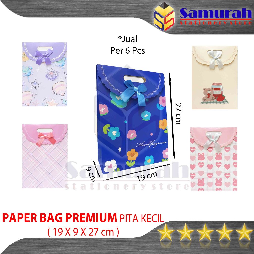 

Paper Bag Premium Kecil Pita 1 pak isi 6 pcs / Goodie Bag Karton Tebal Fancy Potrait / Tas Belanja Tenteng Gift Kado Lucu