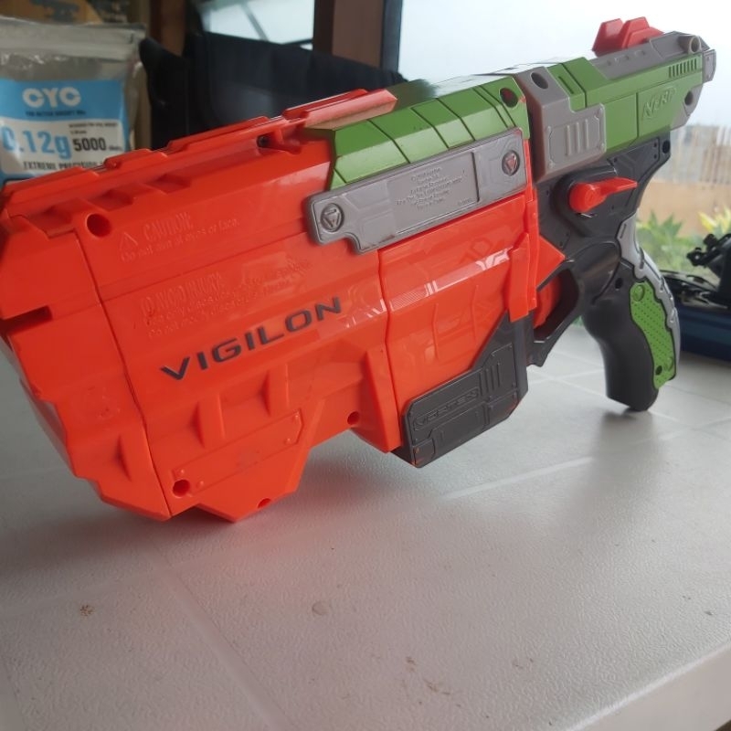 mainan tembakan Nerf Vigilon Vortex Original