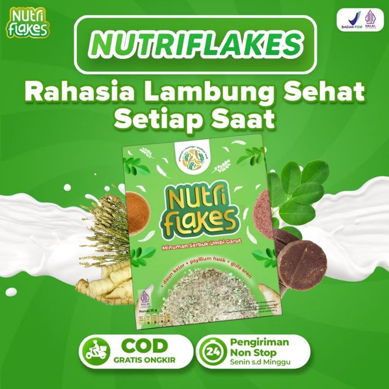 

Nutriflakes Sereal Ubi Garut Membantu Mengatasi Masalah Asam Lambung 1 Box