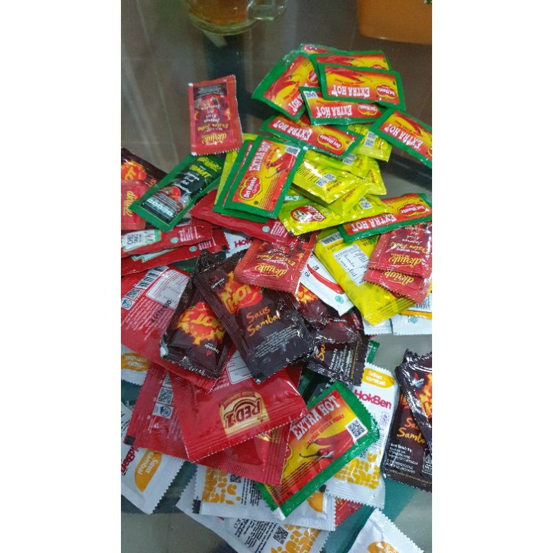 

saus sambal sachet random berbagai merk