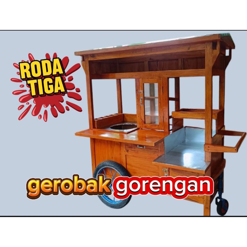 gerobak gorengan dan  bakso roda tiga free ongkir