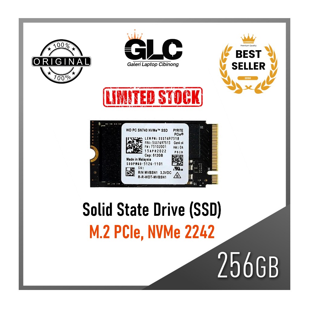 SSD LAPTOP MURAH 256GB M.2 PCIe NVMe 2242