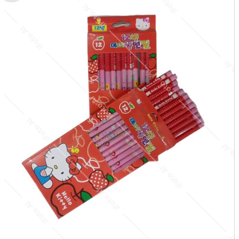 

pensil warna hello kitty panjang 12pcs