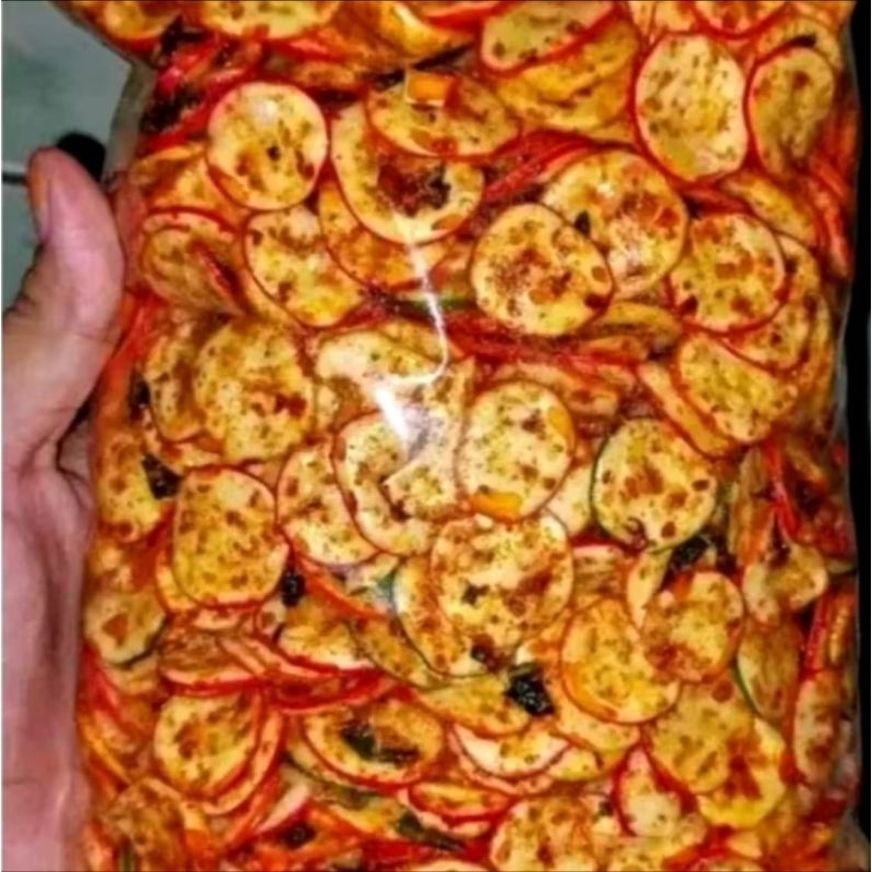 

Seblak kering pedas daun jeruk 1kg cikruh bumbu melimpah