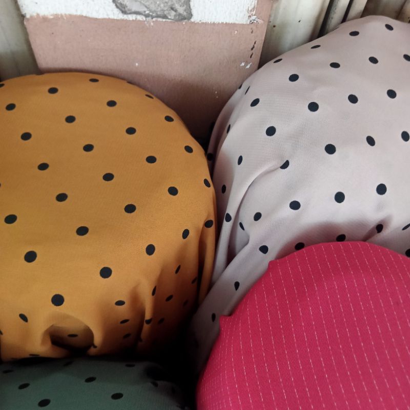 Kain - Kain Soft Wolfis Motif Polkadot Import - Kain Monalisa - Kain Meteran Pj | Harga Per Setengah