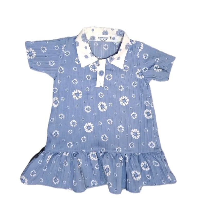 Dress Anak Kerah Putih Bahan Crinkle
