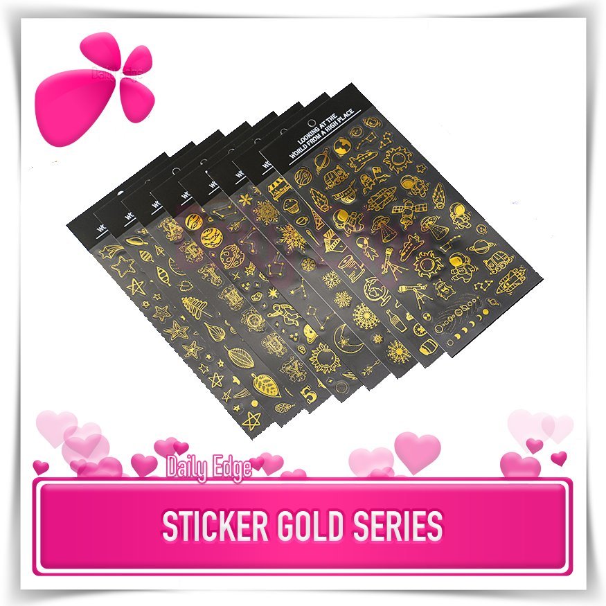 

Sticker PVC Gold Scrapbook Notebook Journaling Laptop Diary Harian isi 1 Lembar