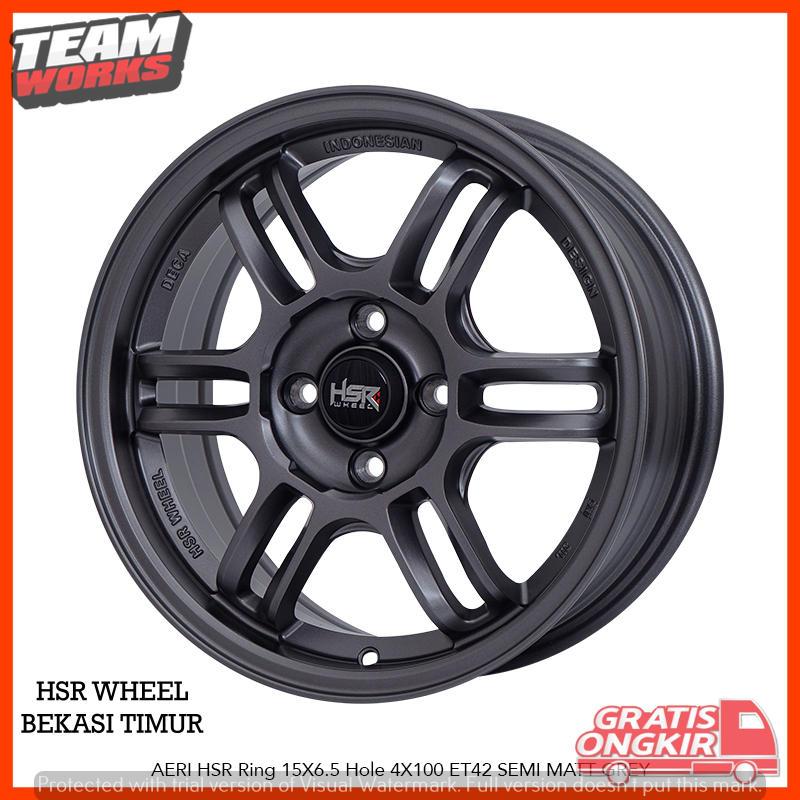 PROMO 1SET VELG MOBIL RING15 UNTUK BRIO IGNIS SIGRA SIRION HSR AERI R15 LEBAR65 PCD4X100 ET42 GREY