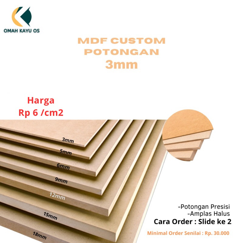 MDF Board Papan Mdf Papan MDF coklat 3mm