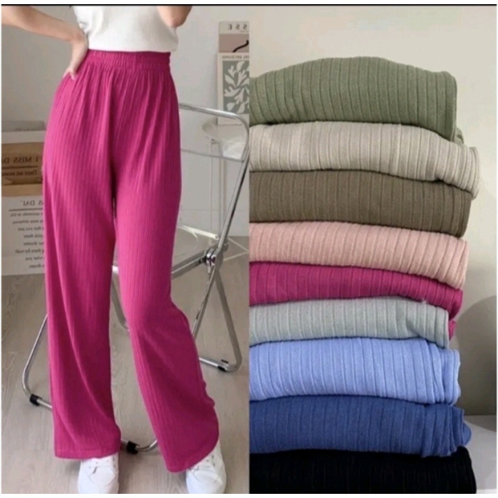 kulot rajut highwaist premium celana kulot knit import terbaru jumbo