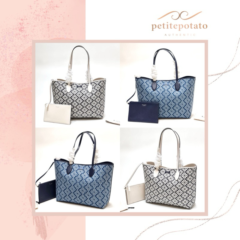 TAS BRANDED WANITA KATE SPADE FLOWER JACQUARD BLEECKER LARGE TOTE