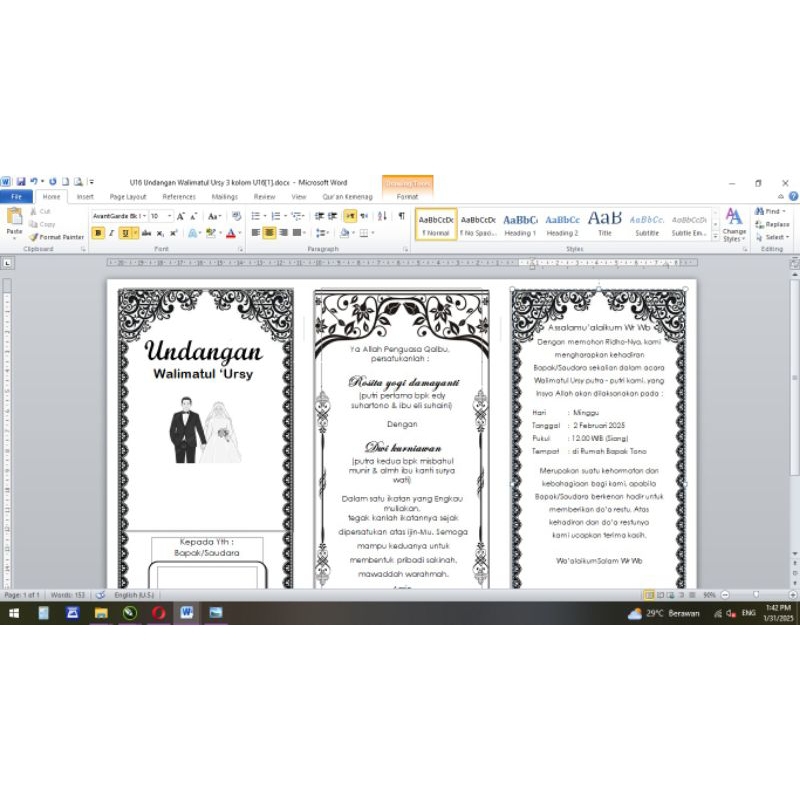 UNDANGAN WALIMATUL URSY