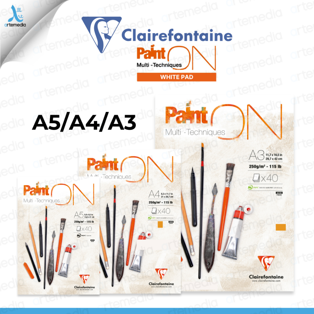 

Clairefontaine Paint On White Multi Technique Sketch Pad Sketchbook Kertas Gambar