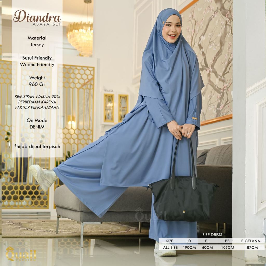Quail Hijab - Diandra One Set Kulot | Baju Lesti | Oversize Jumbo Gamis Setelan