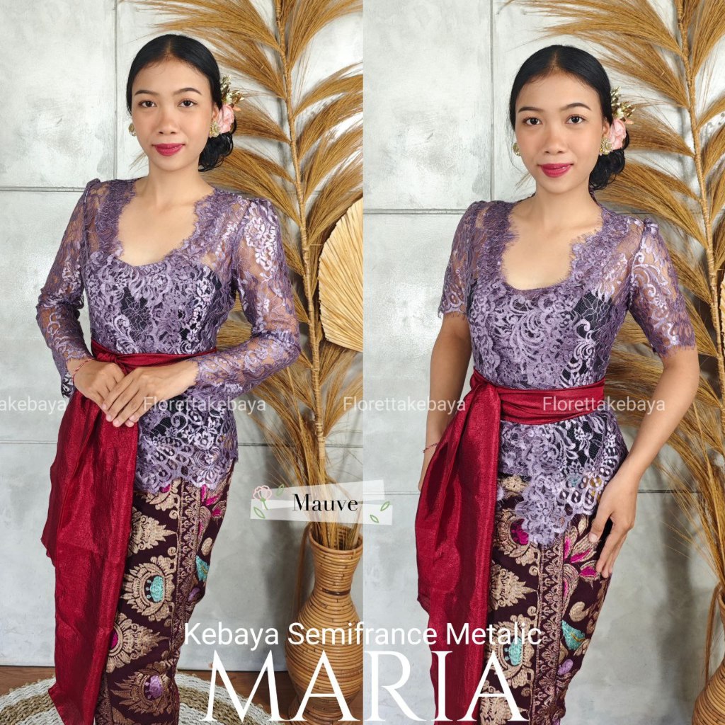 (HANYA KEBAYA) Baju Kebaya Jadi Brokat Semifrance Metalik Maria Kebaya Bali Modern Wisuda