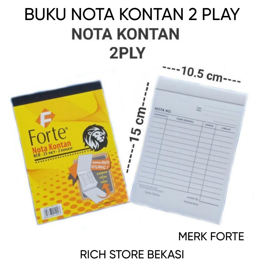 

BUKU NOTA KONTAN MERK FORTE 2 PLAY HARGA PER 1 PCS