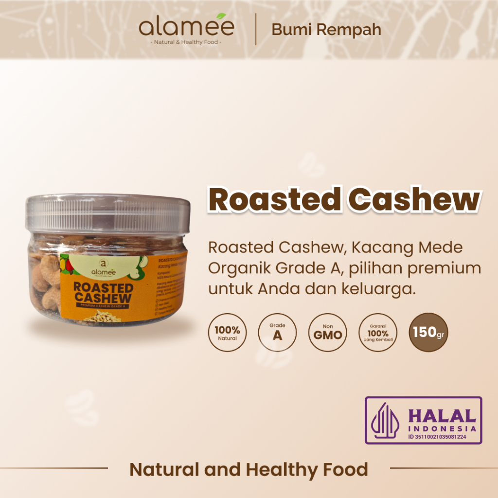 

Kacang Mede Mete Mente Cashew Panggang Roasted Oven Original Premium Grade A Utuh Matang Asli 150g