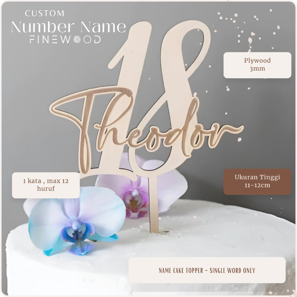 Sport Sistem Fiood - Number Cake Topper / Topper Angka Dan Huruf Custom / Topper Hiasan Kue Custom