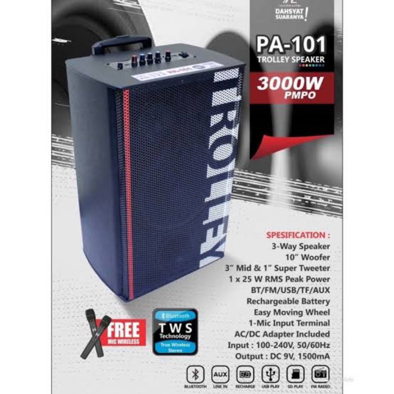 Speaker bluetooth portable ROADMASTER PA-101