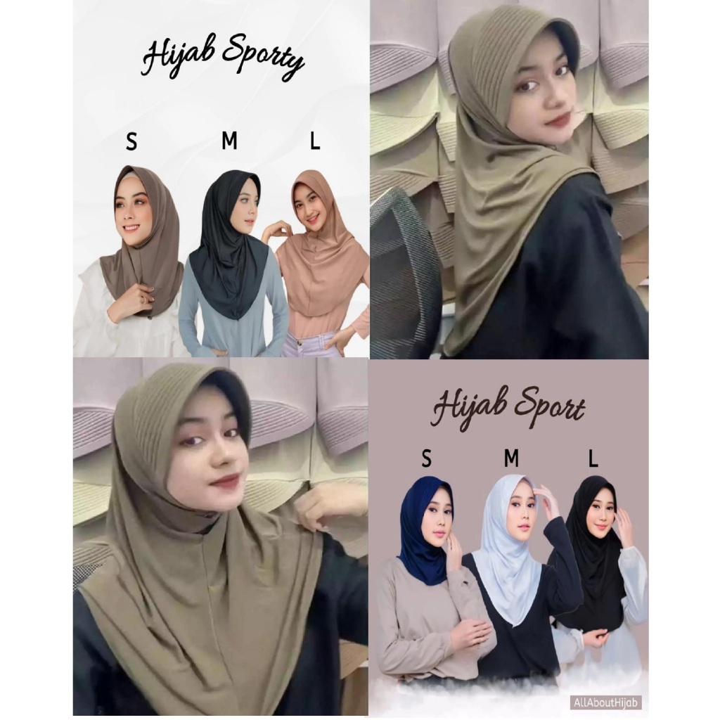 Laisha Hijab - Bergo Sport Pet Lebar Size M | Hijab Sport Pet Tebal Bahan Spandek Jersey Premium