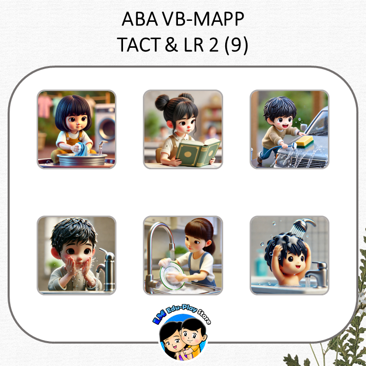 Mainan Edukasi Anak Kartu ABA-VB Tact & LR 2.9 Belajar Memahami Melabel Kata Kerja + Kata Benda