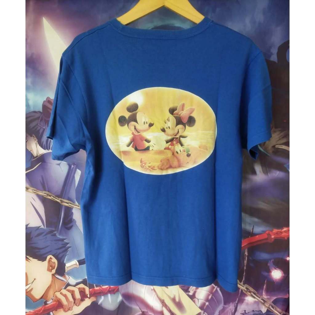 Vintage Disney's Mickey and Minnie Art Official Cartoon Tee Kaos Tshirt Original Second Merch Japan 