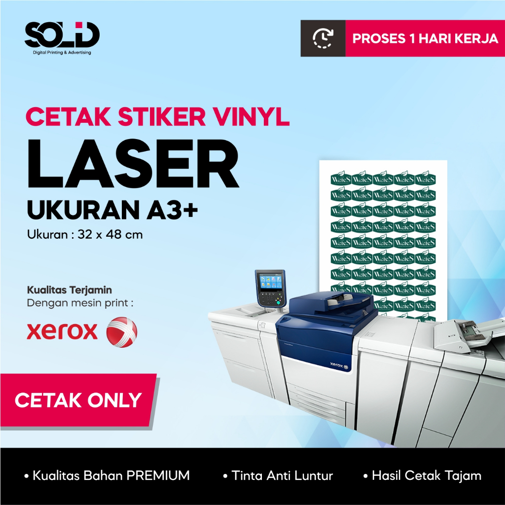 

Cetak Stiker Label Vinyl A3+ Priny Only Tanpa Cutting