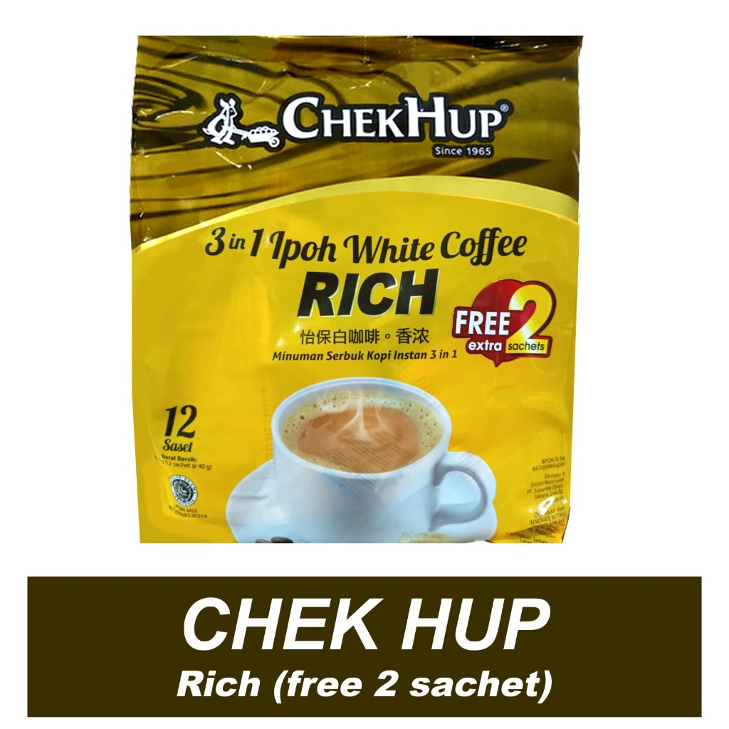 

ChekHup 3in1 IPOH White Coffee Rich/King Free 2 Sachet Exp Februari 2026 PROMO!! HALAL