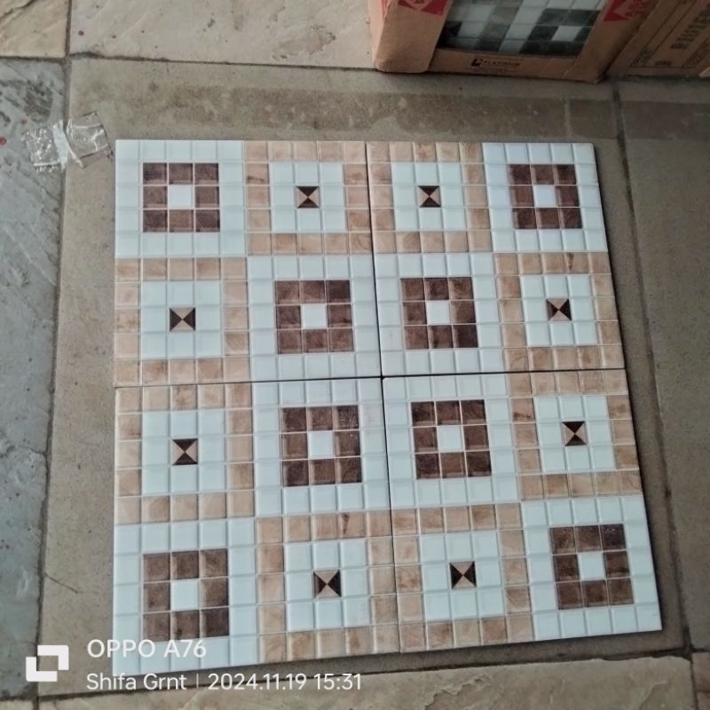 keramik lantai 25x25. Riviera Brown/Asia Tile