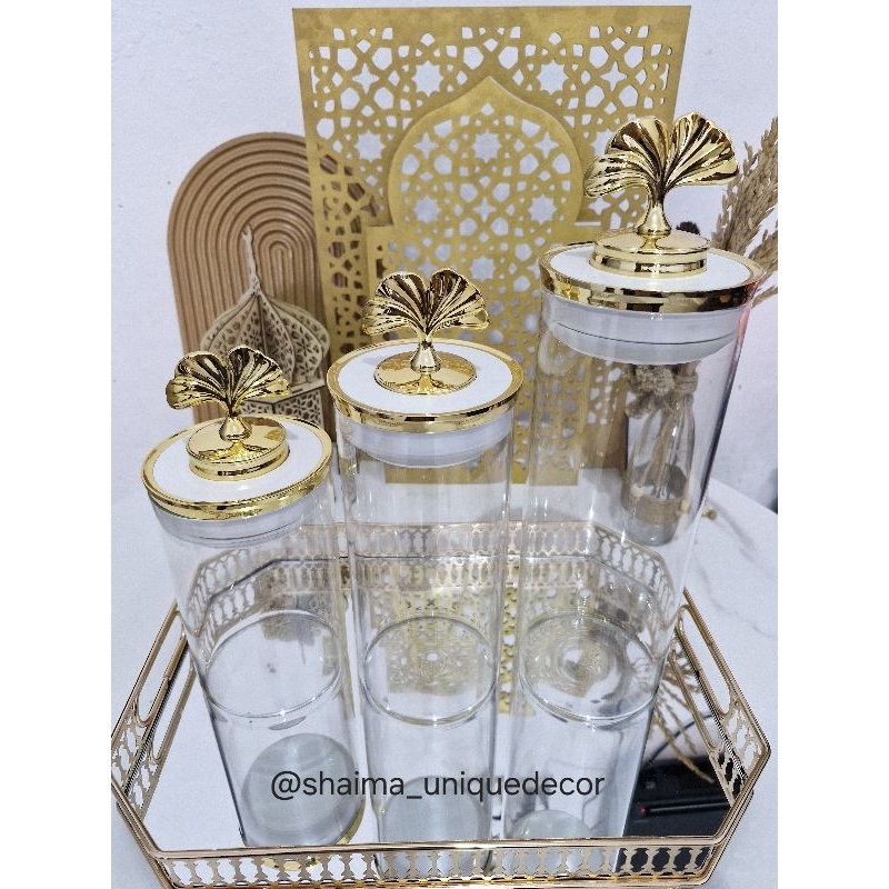 Toples Dayang Set / Toples Kipas Set / Toples Daun Ginko set / Toples Kaca Set / Toples Lebaran Set
